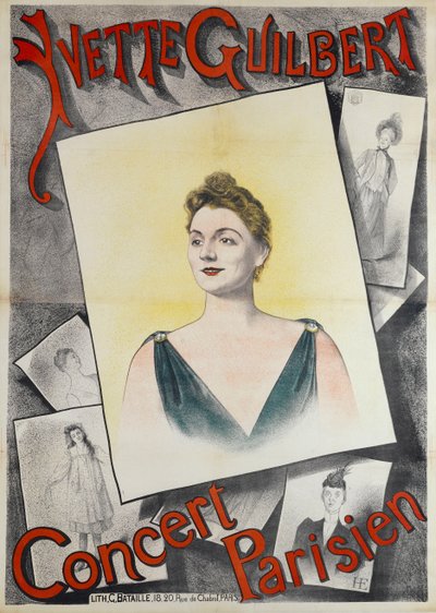 Pařížský koncert Yvette Guilbertové, 1890. od Edmond Marie Höner