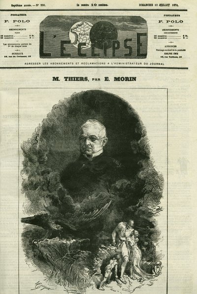 Portrét Adolphe Thiers (1797-1877), francouzský politik. Obálka “”L