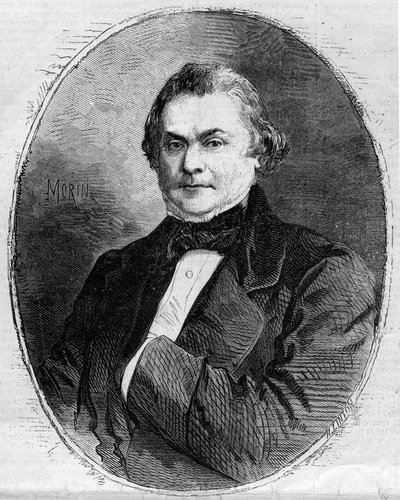 Portrét Claude Alphonse Delangle (1797-1869), francouzský soudce a politik. Rytina od Morina v „“The Illustrous World”” č. 63 z 26. června 1858. od Edmond Morin