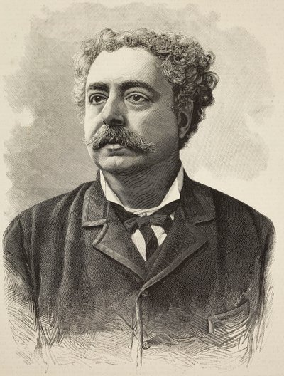 Portrét Edmonda De Amicis (1846-1908), italský autor, rytina E Mancatroppy z fotografie Schemboche z L