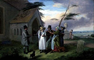 Přerušená svatba (olej na panelu) od Edmund Bristow