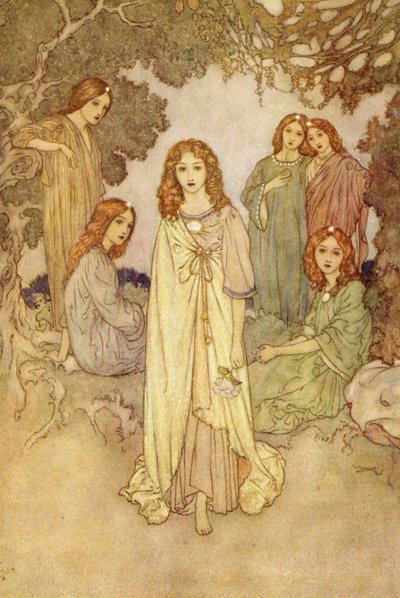 Nymfy z "Rajské zahrady od Edmund Dulac