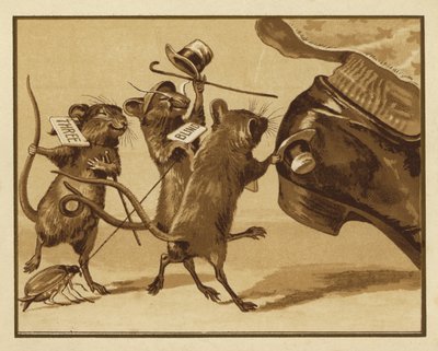 Ilustrace pro tři slepé myši (barevné lito) od Edmund G. Caldwell