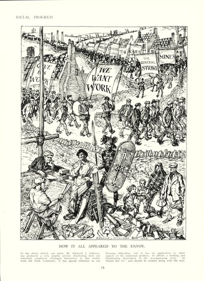 Jak by se Anglie mohla jevit vyslanci z Afriky (barva litho) od Edmund Henry Garrett