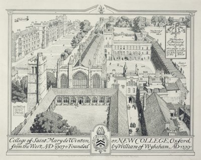College of St Mary de Winton nebo New College, 1928 od Edmund Hort New