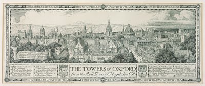 Oxfordské věže ze zvonice Magdalen, 1908 od Edmund Hort New