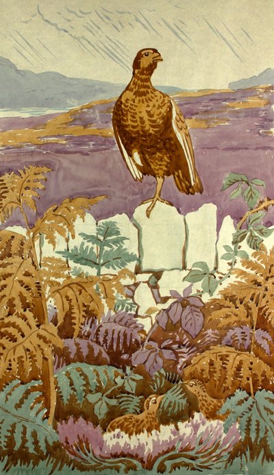 Lookout on the Moor, cca 1930 (kvaš na papíře) od Edmund Hunter