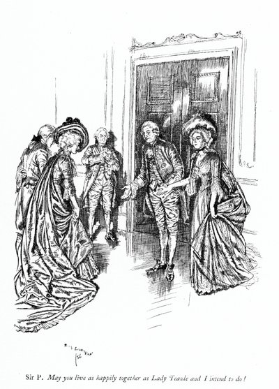 Ilustrace k Sheridanově Škole skandálu (rytina) od Edmund Joseph (after) Sullivan