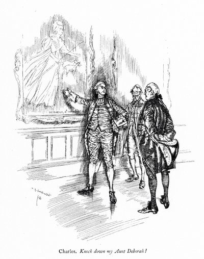 Ilustrace k Sheridanově Škole skandálu (rytina) od Edmund Joseph (after) Sullivan