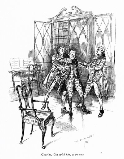 Ilustrace k Sheridanově Škole skandálu (rytina) od Edmund Joseph (after) Sullivan