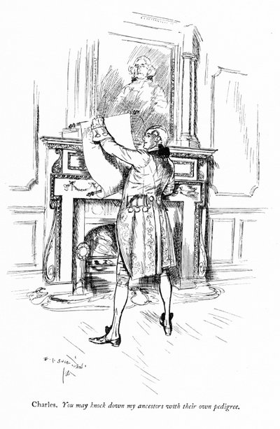 Ilustrace k Sheridanově Škole skandálu (rytina) od Edmund Joseph (after) Sullivan
