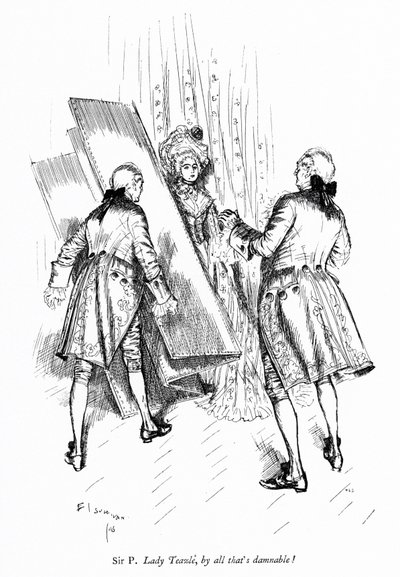 Ilustrace k Sheridanově Škole skandálu (rytina) od Edmund Joseph (after) Sullivan
