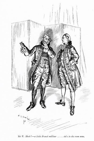 Ilustrace k Sheridanově Škole skandálu (rytina) od Edmund Joseph (after) Sullivan
