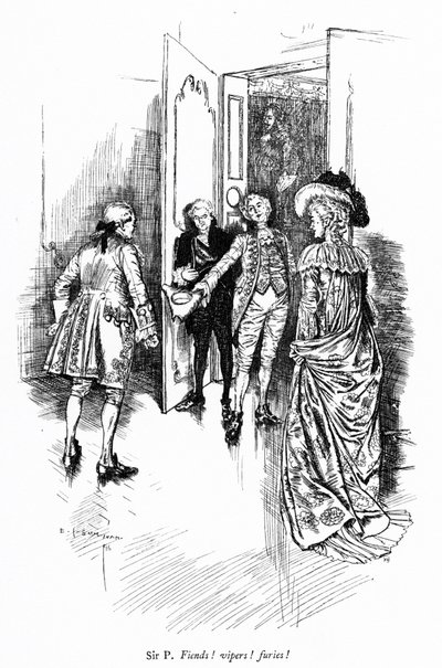 Ilustrace k Sheridanově Škole skandálu (rytina) od Edmund Joseph (after) Sullivan