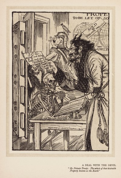 Kaiserův věnec: Dohoda s ďáblem (litografie) od Edmund Joseph (after) Sullivan