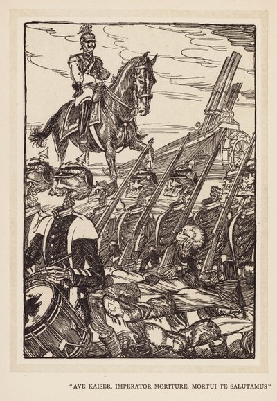 Císařský věnec: "Ave Kaiser, Imperator Moriture, Mortui Te Salutamus" (litografie). od Edmund Joseph (after) Sullivan