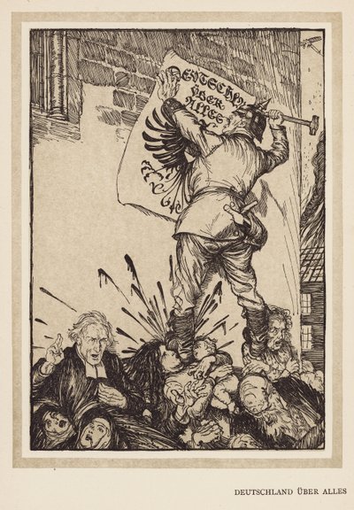 Císařský věnec: Deutschland Über Alles (litografie) od Edmund Joseph (after) Sullivan