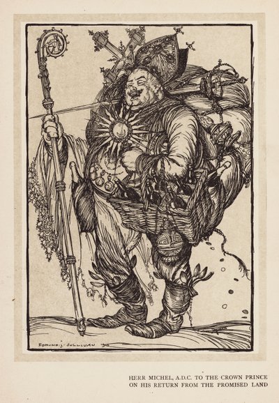 Kaiserův věnec: Michel, zástupce korunního prince při jeho návratu ze zaslíbené země (litografie) od Edmund Joseph (after) Sullivan