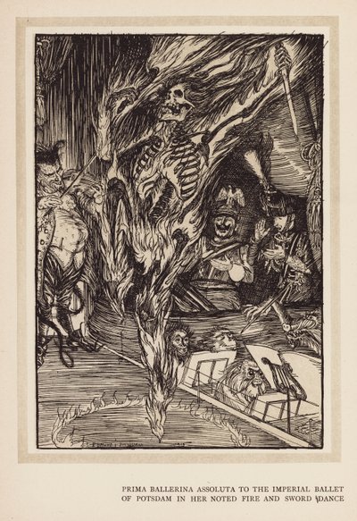 Kaiserův věnec: (litografie): Prima balerína Assoluta císařského baletu v Postupimi ve svém proslulém tanci s ohněm a mečem (litografie) od Edmund Joseph (after) Sullivan