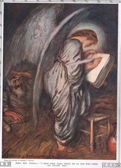 Abou Ben Adhem a anděl z „Bibby Annual“ vydaného v roce 1917 od Edmund Joseph Sullivan