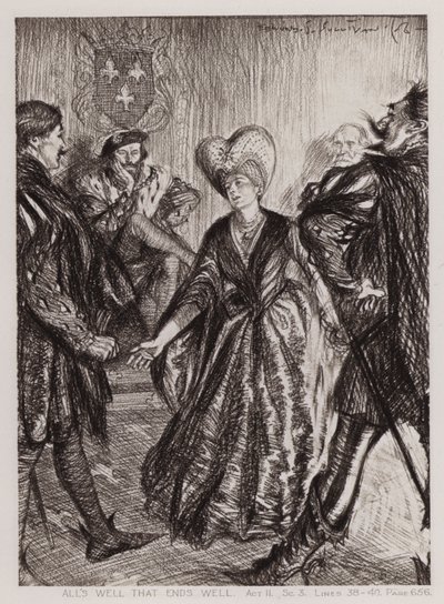 Všechno je dobré, to končí dobře, dějství II Sc 3 od Edmund Joseph Sullivan