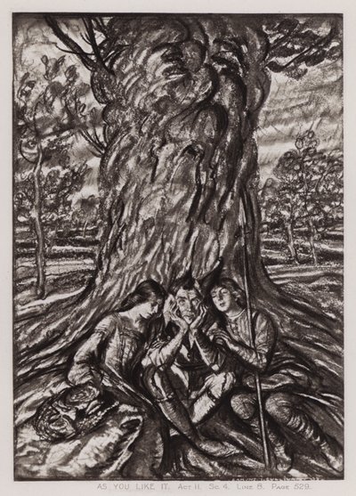 Jak se vám líbí, dějství II, Sc 4 (litho) od Edmund Joseph Sullivan