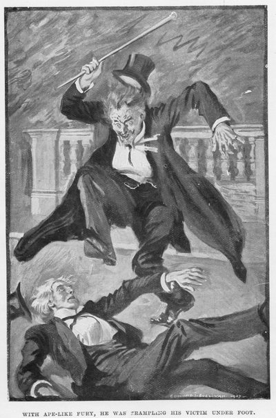 Ilustrace pro Dr. Jekylla a pana Hyda od R L Stevensona od Edmund Joseph Sullivan