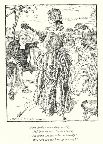 Ilustrace k Vicar of Wakefield od Olivera Goldsmitha (litho) od Edmund Joseph Sullivan