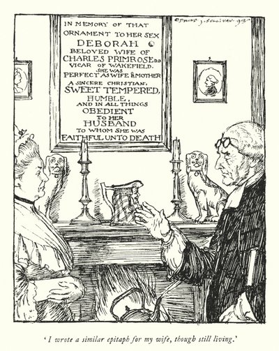 Ilustrace k Vicar of Wakefield od Olivera Goldsmitha (litho) od Edmund Joseph Sullivan