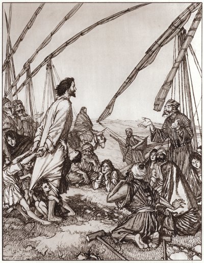 Ježíš se ptá: Kdo je můj bližní? (litho) od Edmund Joseph Sullivan