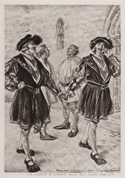 The Comedy of Errors, Act V, Sc I (litho) od Edmund Joseph Sullivan