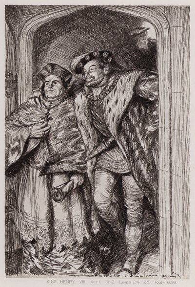 Slavná historie života krále Jindřicha VIII., dějství I, Sc 2 (litho) od Edmund Joseph Sullivan