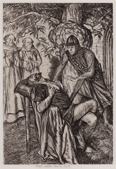 Život a smrt krále Jana, dějství V, Sc 7 (litho) od Edmund Joseph Sullivan