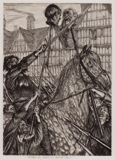 Druhá část krále Jindřicha IV., dějství IV, Sc 7 (litho) od Edmund Joseph Sullivan