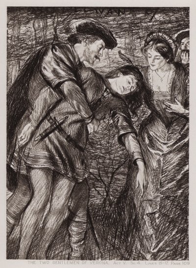 Dva pánové z Verony, dějství V, Sc 4 (litho) od Edmund Joseph Sullivan