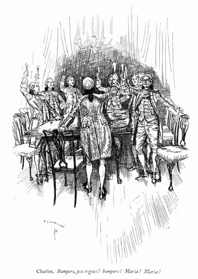 Ilustrace pro Sheridans Škola pro skandál od Edmund Joseph after Sullivan