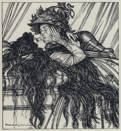 Tennyson, ilustrace pro Sen o spravedlivých ženách a jiné básně od Edmund Joseph after Sullivan