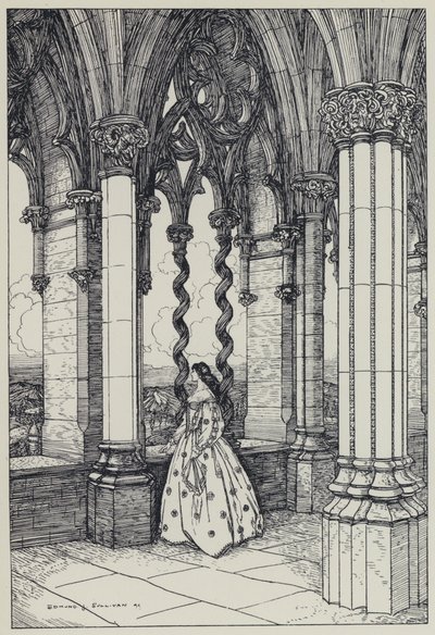 Tennyson, ilustrace pro Sen o spravedlivých ženách a jiné básně od Edmund Joseph after Sullivan