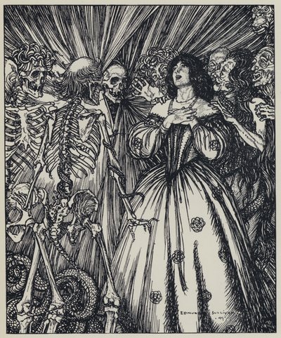 Tennyson, ilustrace pro Sen o spravedlivých ženách a jiné básně od Edmund Joseph after Sullivan