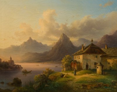 Krajina s horským jezerem od Edmund Mahlknecht