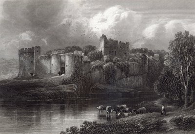 Hrad Chepstow, ryl R. Hinshelwood, tiskl Cassell und Company Ltd od Edmund Morison Wimperis