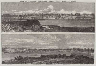 Pohled na Victorii, ostrov Vancouver, z Hospital Point od Edmund Morison Wimperis