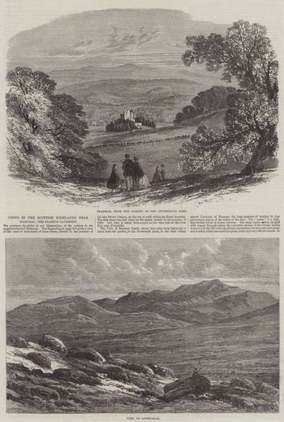 Výhledy na skotskou vysočinu nedaleko Balmoralu, Braemar Gathering od Edmund Morison Wimperis