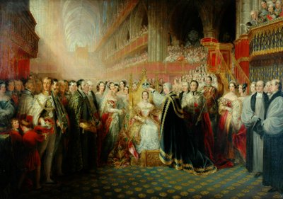 Korunovace královny Viktorie (olej na plátně) od Edmund Thomas Parris