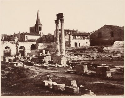 Theatre Romain a Arles (Římské divadlo v Arles),c. 1855 (foto) od Edouard Denis Baldus