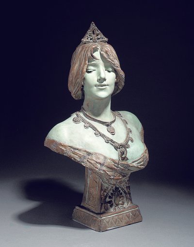 Busta modelovaná jako Sarah Bernhardt, Exposition Universelle, Paříž od Edouard (after) Drouot