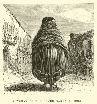 Žena z nižších řad Cuzco (rytina) od Edouard (after) Riou