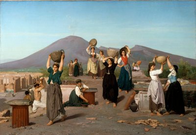 Scéna vykopávek v Pompejích Obraz Edouarda Saina (1830-1910) 1865 Ne. 1,2 x 1,72 m Paříž, musee d