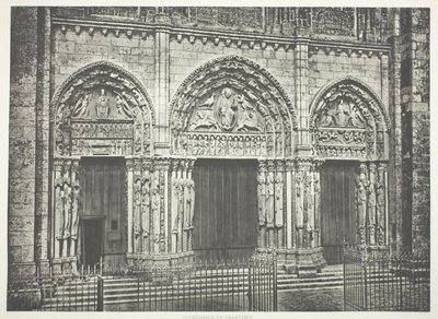 Hlavní portál, katedrála Chartres od Édouard Baldus