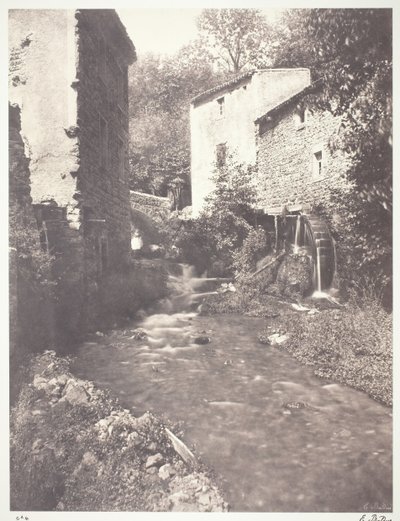 Vodní mlýny v Auvergne, 1852, vytištěno 1978. od Édouard Baldus